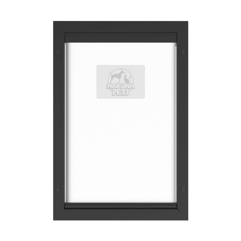 Medium Black Aluminum Pet Door with Locking Panel