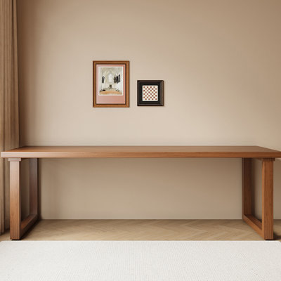 Bureau d'écriture rectangulaire en bois massif noir