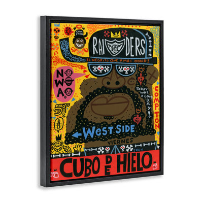 Iconic Hip Hop Collage Portrait Floating Frame, design by Jorge R. Gutierrez