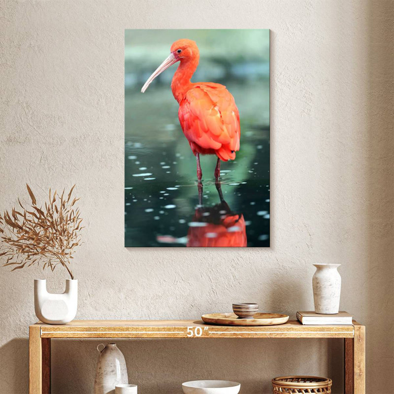 Brampt Scarlet Ibis Bird, 36" H x 24" W