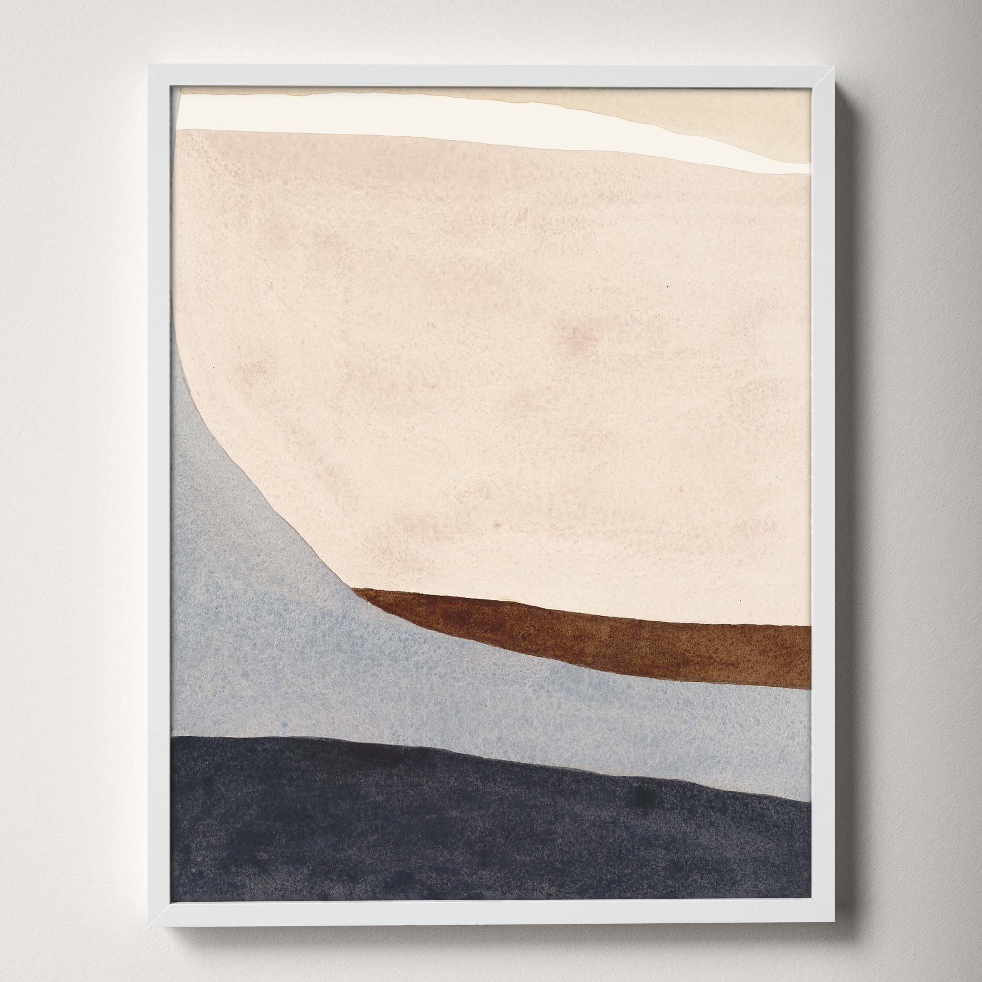 Divided By Blue 2 by Julia Balfour, White Framed, 30" H x 24" W x 1.25" D