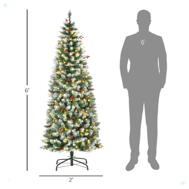 Arbre de Noël artificiel pré-éclairé enneigé, 6'