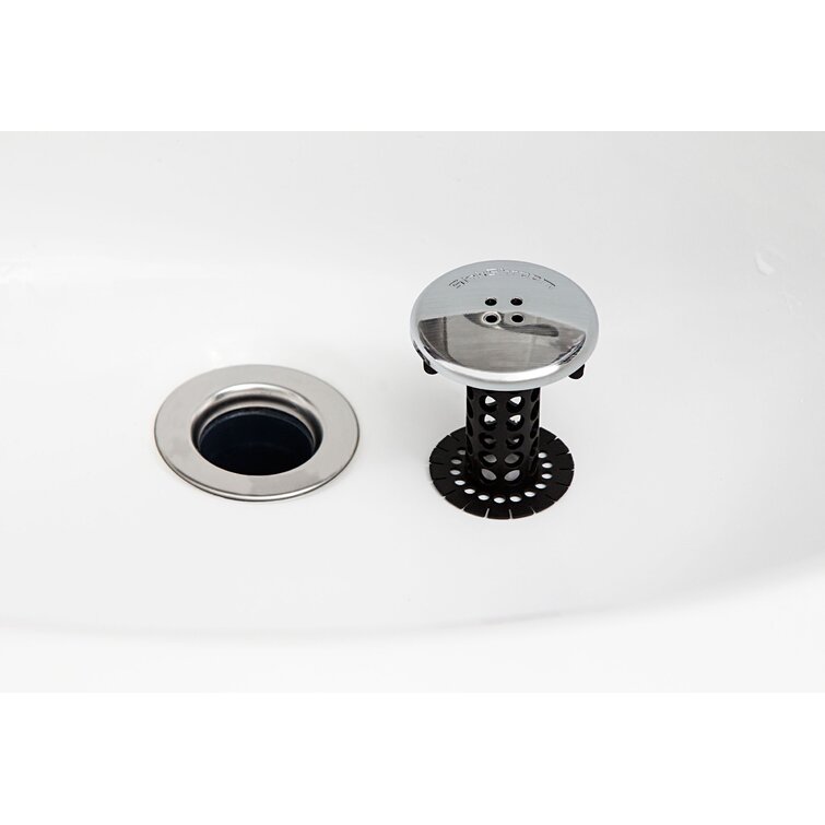 SinkShroom Chrome Edition Revolutionary Bathroom Sink Drain Protector Hair Catcher Strainer Snare Black