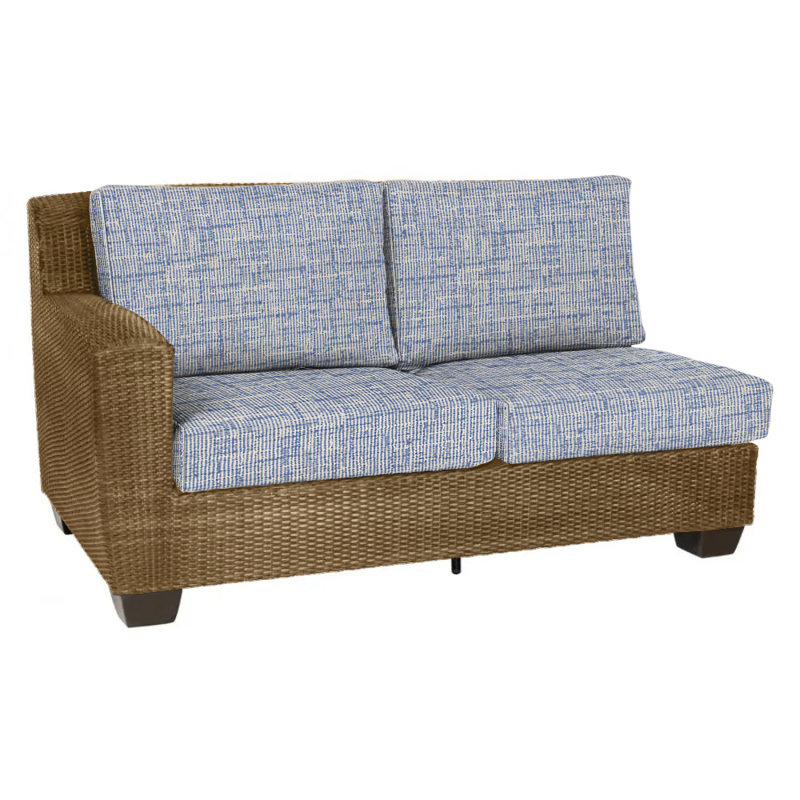 Saddleback 63'' Wide Premium All-Weather Wicker Loveseat with Cushions, Canvas Bird's Eye Sunbrella® Canvas, Mocha