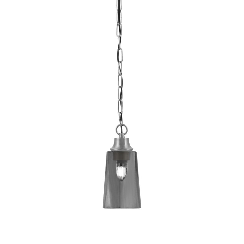 Luminaire suspendu Robinson en verre graphite l 4,5 po x H 6,5 po, Smoke, Graphite