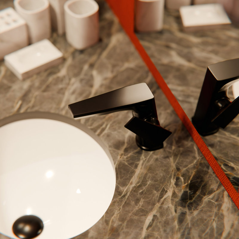 Robinet de salle de bain à un trou Miller avec ensemble de bonde, Noir mat