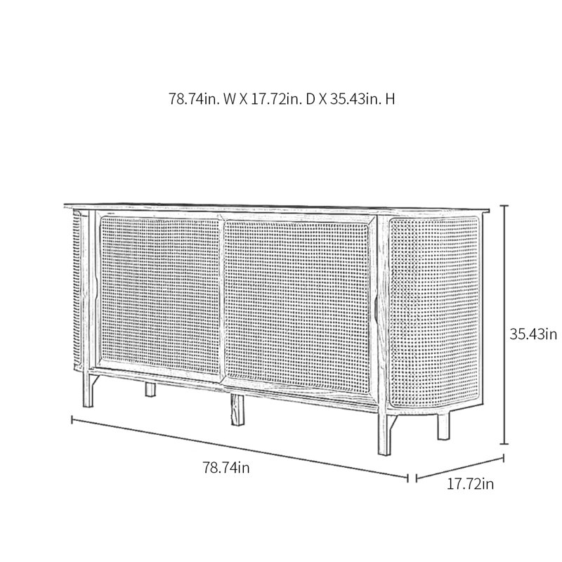 Multi Functional Sideboard Cabinet, Sandy Brown