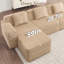Canapé modulaire modulaire à 4 places en forme de U sans os, canapé modulaire Cloud avec assise profonde, canapé modulaire moderne à 4 places avec 2 repose-pieds mobiles, tissu en velours côtelé-1629194609-1629194622