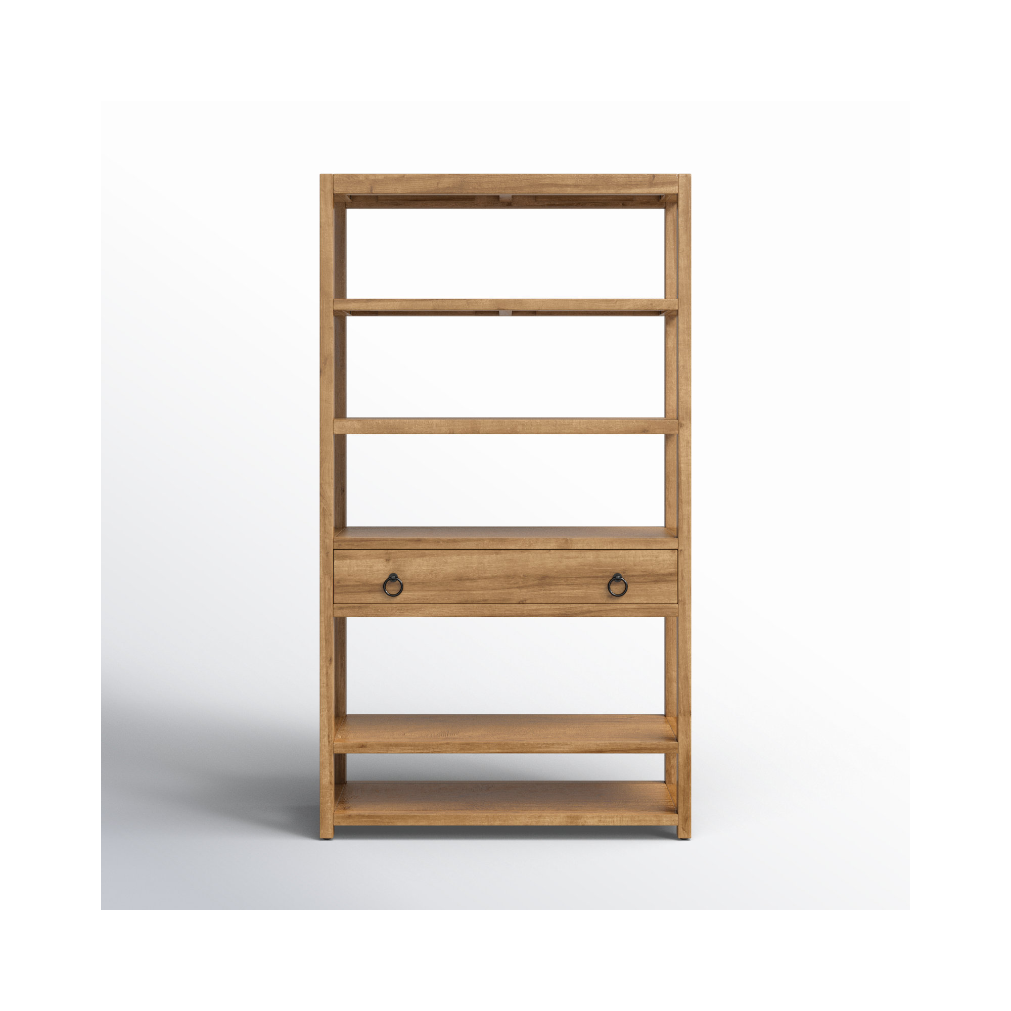 Elin 1-Drawer 5-Tier Standard Bookcase, Natural