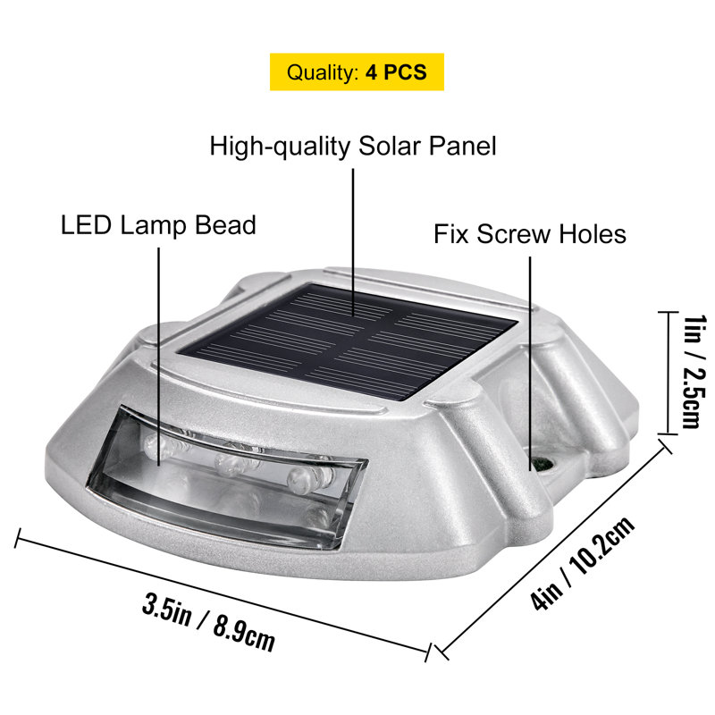 Solar Dock Lights Low Voltage Solar Powered Integrated LED Pathway Light Pack, White