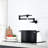 Black Wall Mount Pot Filler Faucet - Brass, Stretchable Double Joint Arms For Kitchen And Coffee Mount, Black, 360 Rotatable Swing-148485175