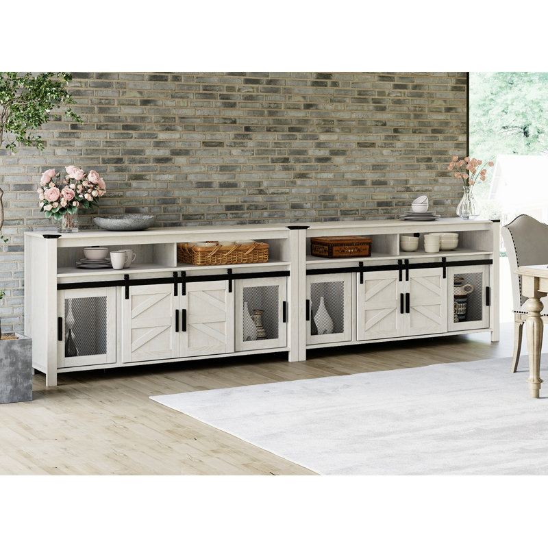 Meuble télé 118 po August Grove®, Blanc / Chêne