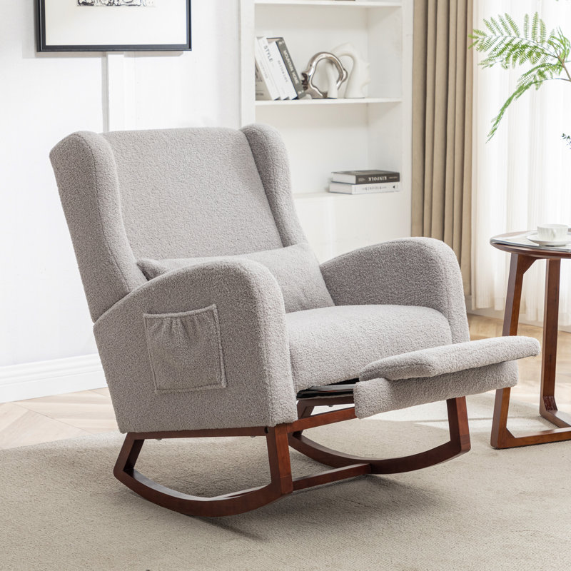 Rocking Chair, Light Gray, Teddy