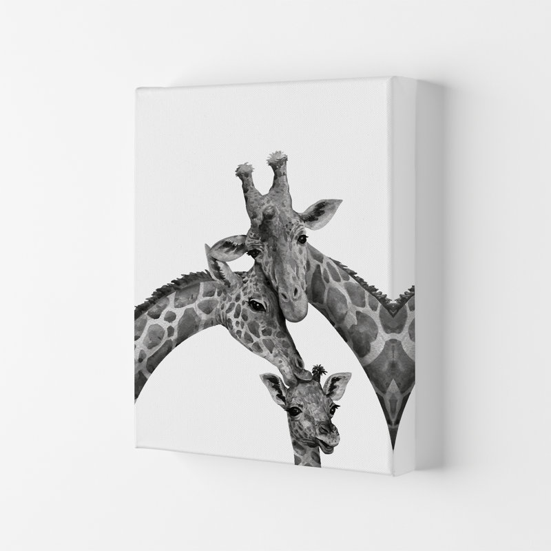 Giraffe Family - Print, No Framed, 59cm H x 42cm W x 1cm D