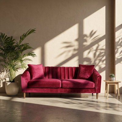 Christopher Knight Home® 84.5" W x 33.75" D x 33.5" H Velvet 3-Seat Sofa