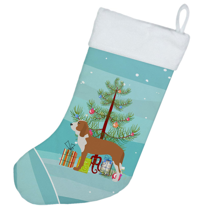 Chaussette de noël joyeux de noël, Chien courant espagnol