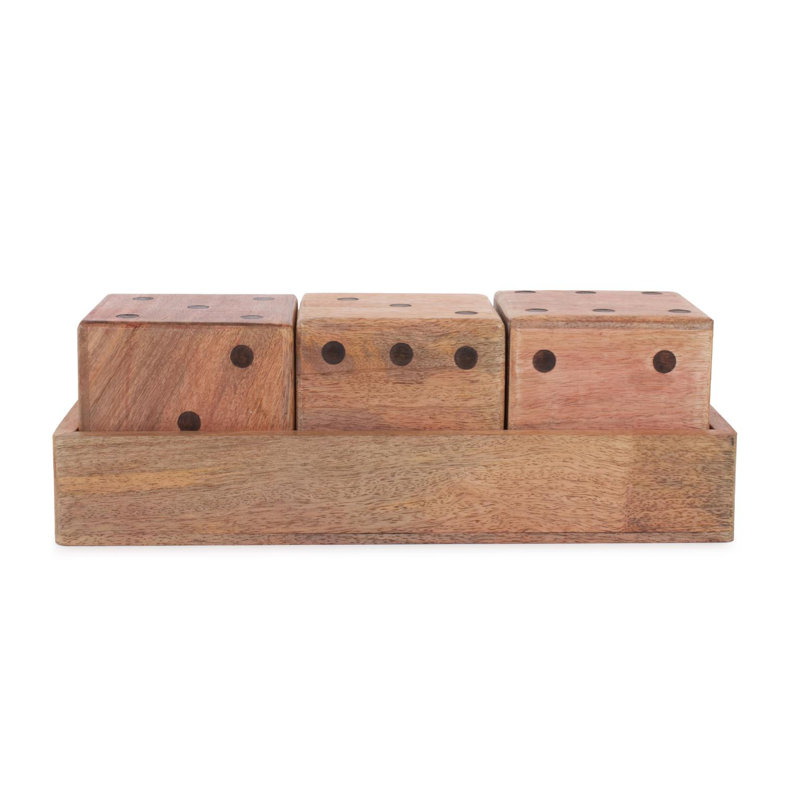 Lady Luck Wooden Dice Set and Tray
