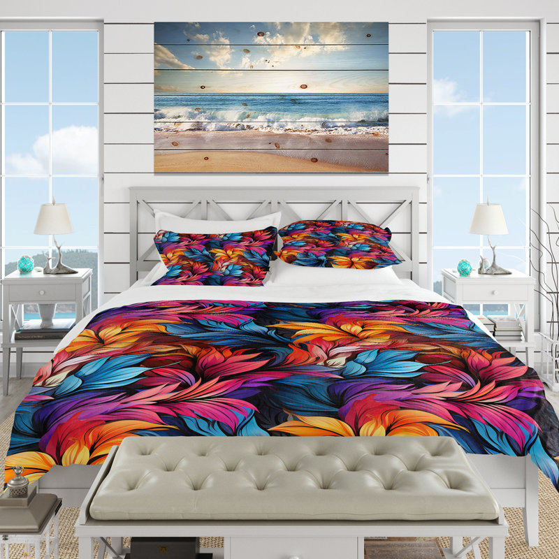 Tropical Mirage Vi Tropical Pattern Duvet Cover, King Duvet Cover + 2 King Shams