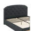 Mobilier de chambre à coucher tête de lit capitonné avec rangement en tissu et toile de lit simple gris anthracite-1516255385-1516255391