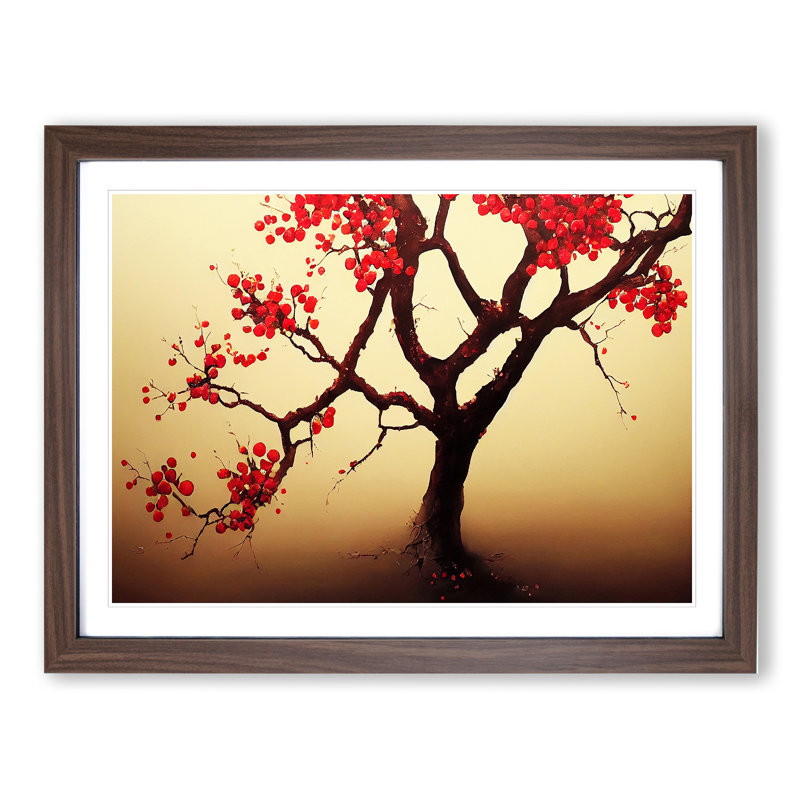 Attractive Apple Tree - Framed Print, Walnut, 46cm H x 64cm W x 2cm D