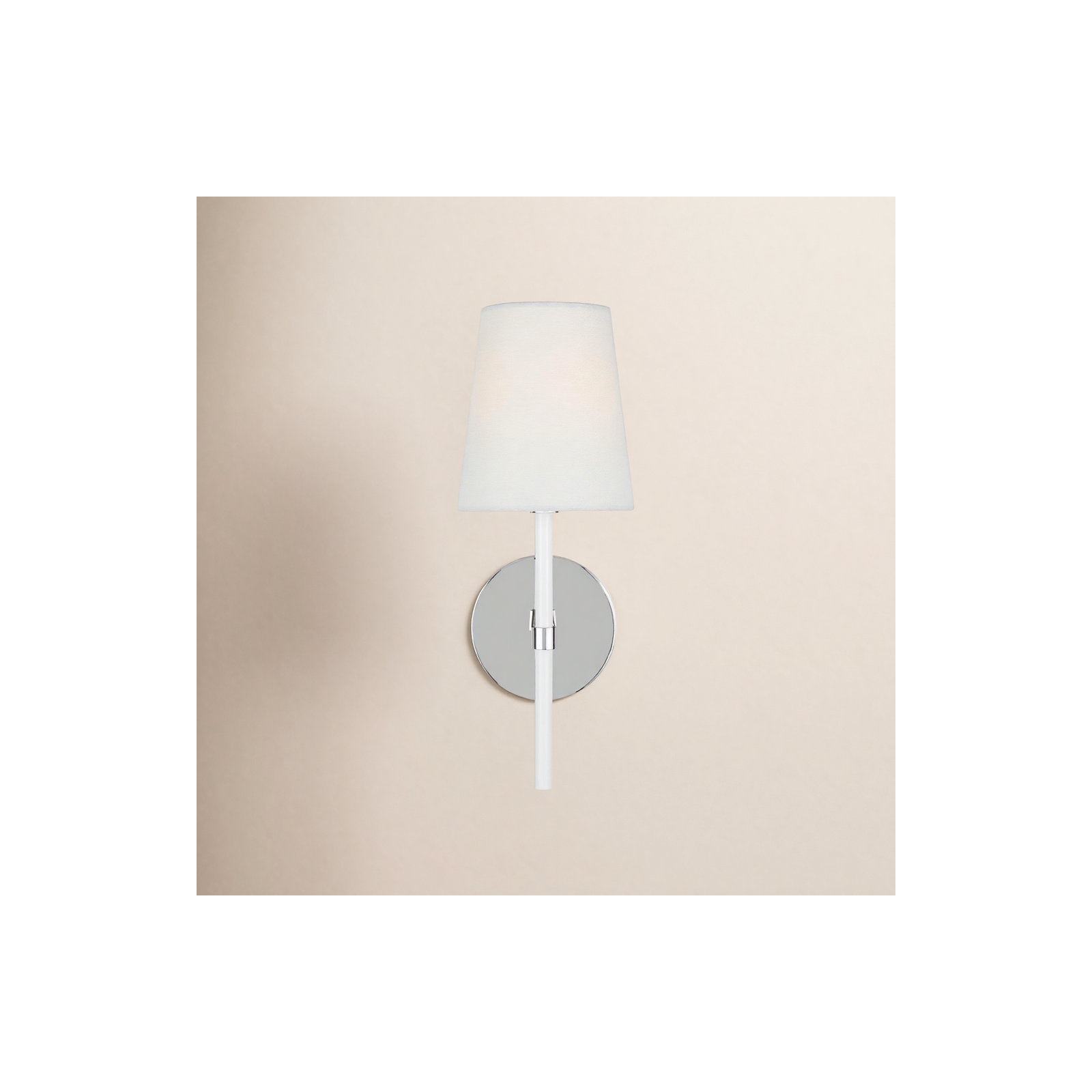 Single Light Dimmable Armed Sconce, Polished Nickel GW