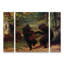 Ensemble de 3 panneaux muraux - Collection maîtresse «Dancing Bears», art mural sur toile pour le salon, la chambre à coucher ou le bureau 