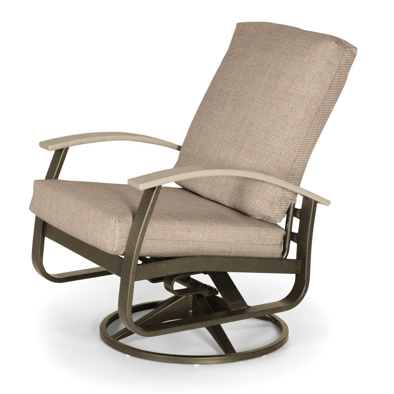 Belle Isle Outdoor Swivel Lounge Chair, Spectrum Indigo Sunbrella®, Textured Beachwood, Desert P60