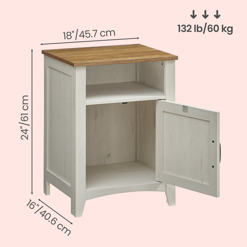 Table de chevet Bauman, Blanc / brun marron, Individuel