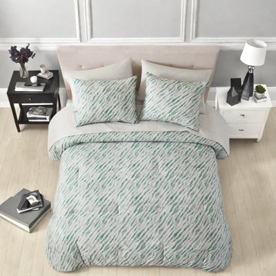 Piece Twin XL Polyester Bedding Sets, Green Modern Comforter Set for Home