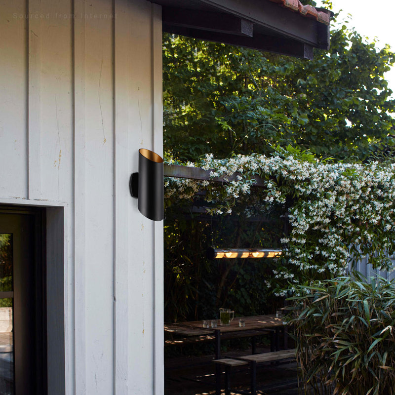 Kaizleigh Outdoor Armed Sconce, 18W LED Up Down Wall Sconce, 3000K Warm White, Matte Black