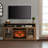 55 Inch Tv Media Stand With Electric Fireplace Kd Inserts Heater,reclaimed Barnwood Color