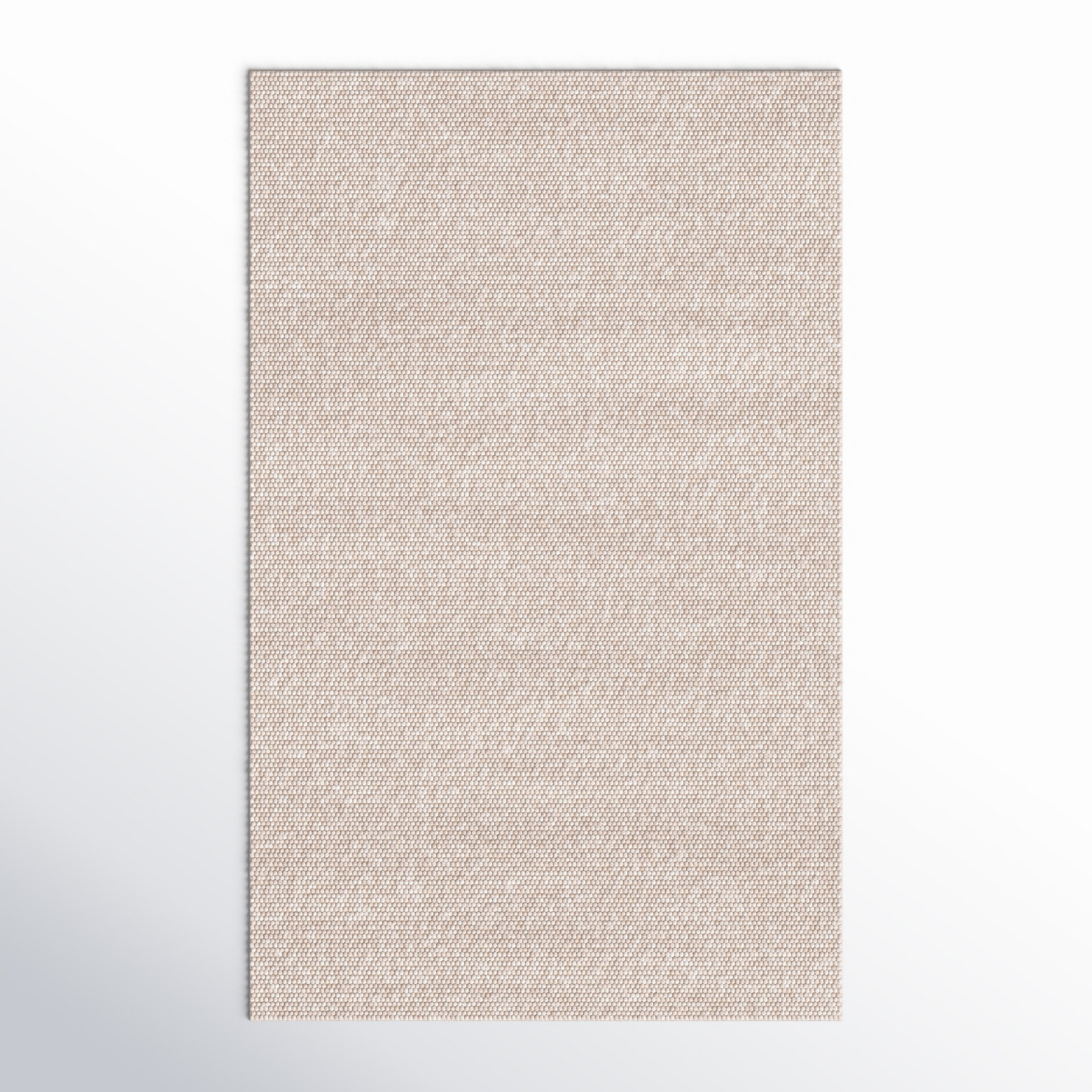 Elle Beige Hand-Woven Wool Rug, Rectangle 2'3" x 4'