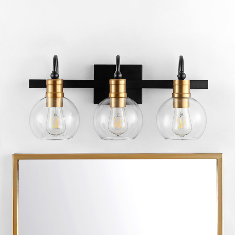 Escondido Iron/Glass Rustic Vintage LED Vanity Light, 3