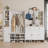 Sharlene White Hall Tree with Shoe Storage Bench, 65" H Entryway Organizer with 4 Coat Hooks, Open Shelves and Closed Cabinet, Modern Entryway Furniture for Hallway & Mudroom
