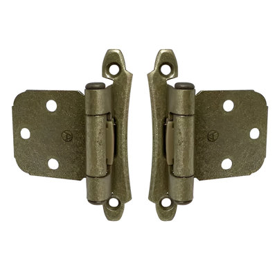 Charnières encastrées à recouvrement variable Brixwell BXB9297BB, longueur 2-3 / 4 po, largeur 2 po, finition laiton bruni
