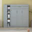 Full Size Murphy Bed Wall Bed With Shelves, Wardrobe And LED Lights,Grey-801129824-802085583