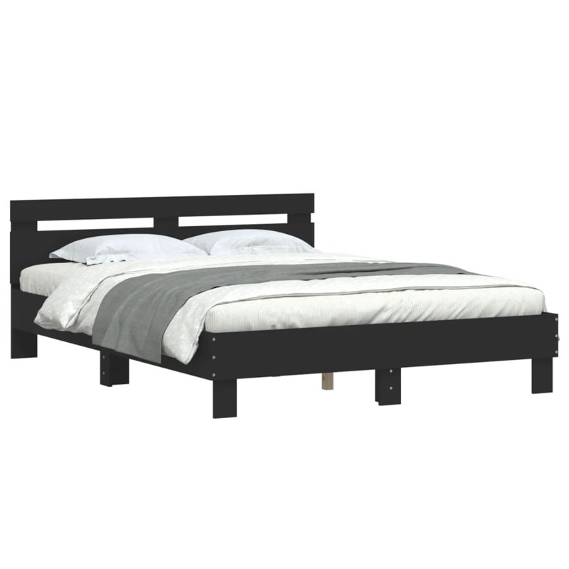 Ninabelle Bed, Black, Double ( 140 x 200 cm)