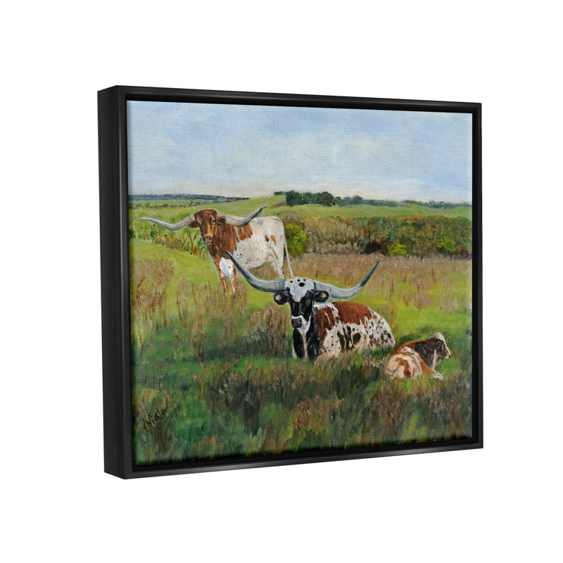 Art mural sur toile Floater par Kathy Winkler, H 17 po x l 21 po x P 1,7 po, Cadre flottant noir de jais