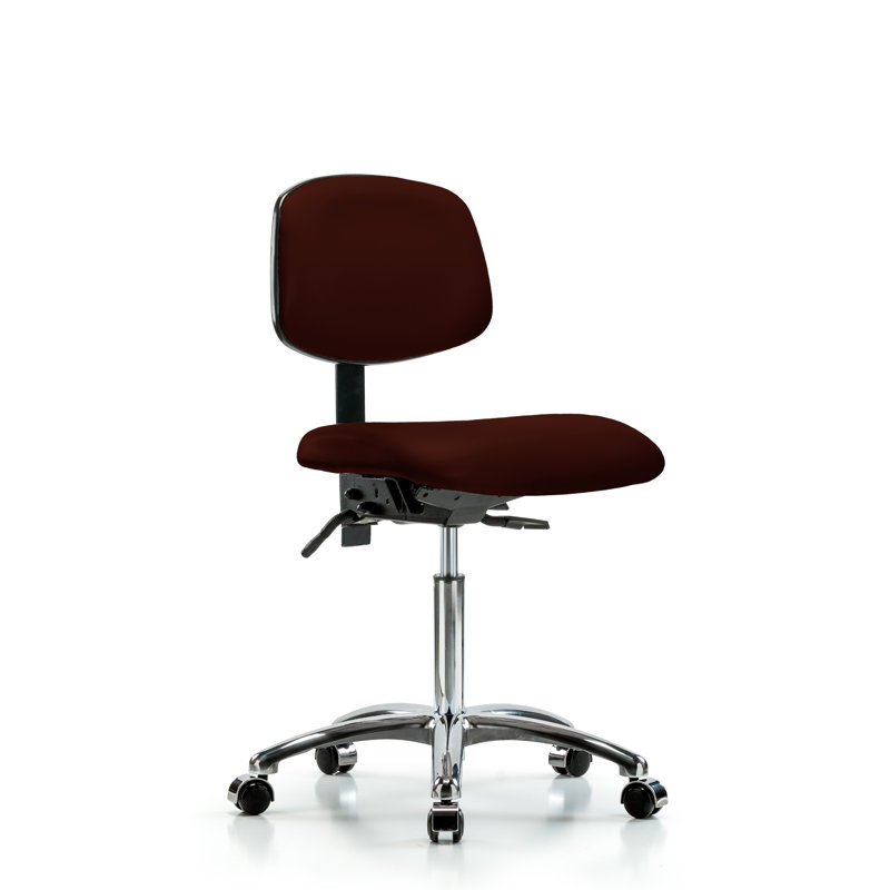 Landon Vinyl Task Chair, Burgundy, Casters, Included