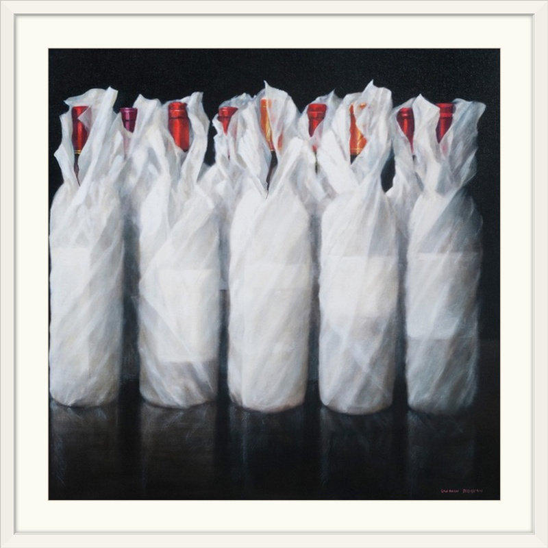 «Ankeus White Wrarap Wine, 2012» par Lincoln Seligman, reproduction d'art, Cadre blanc, H 32 po x l 32 po x P 1 po