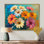 Impression florale vibrante de marguerites multicolores II - marguerites