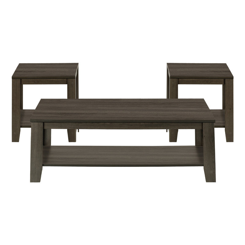Transitional Table Set, 3pcs Set, Oak