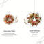 Couronne de porte artificielle rouge avec oreilles d'agneau, feuilles d'eucalyptus, décor de fête de baies