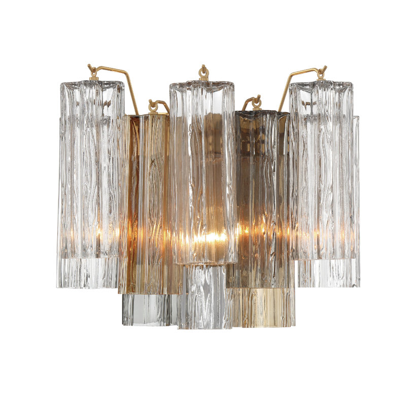 Steel Flush Mounted Sconce, Aged Brass