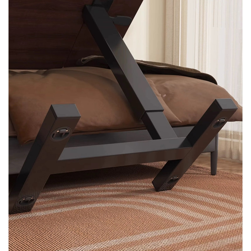 Table de chevet, bureau de chevet pliant Support mobile pour ordinateur portable Table de lit inclinable avec roulettes Table de plateau réglable en hauteur pour canapé d'ordinateur portable Table de chevet (WALNUT)