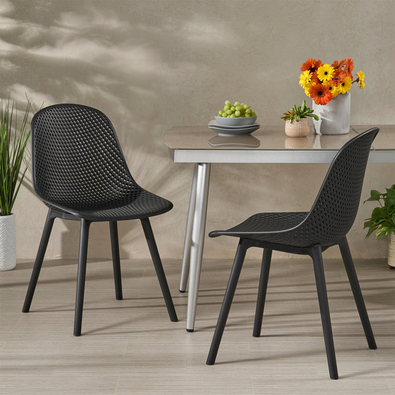 ensemble de 2 chaises de patio sans accoudoirs avec pieds robustes