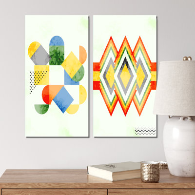 «Abstract Retro Geometrics IV», ensemble de 2 impressions