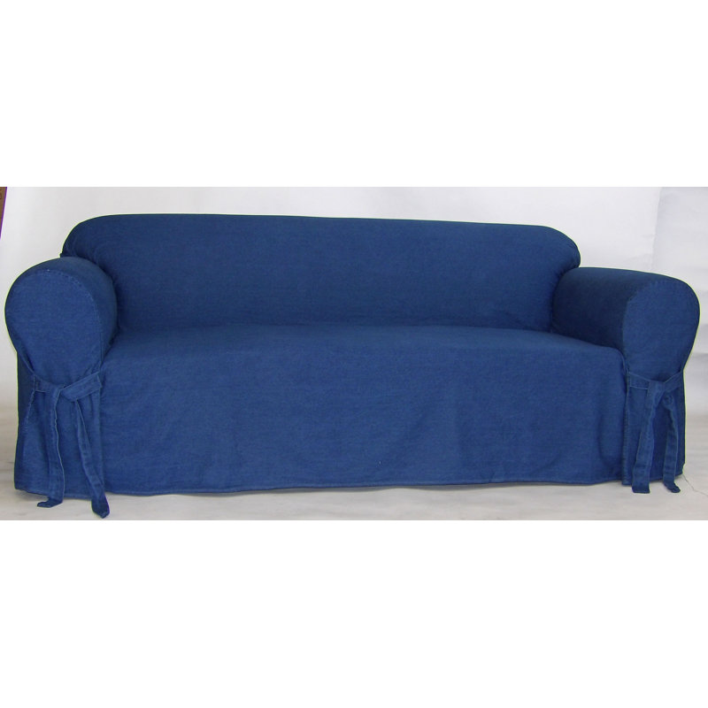 Authentic Cotton Box Cushion Sofa Slipcover
