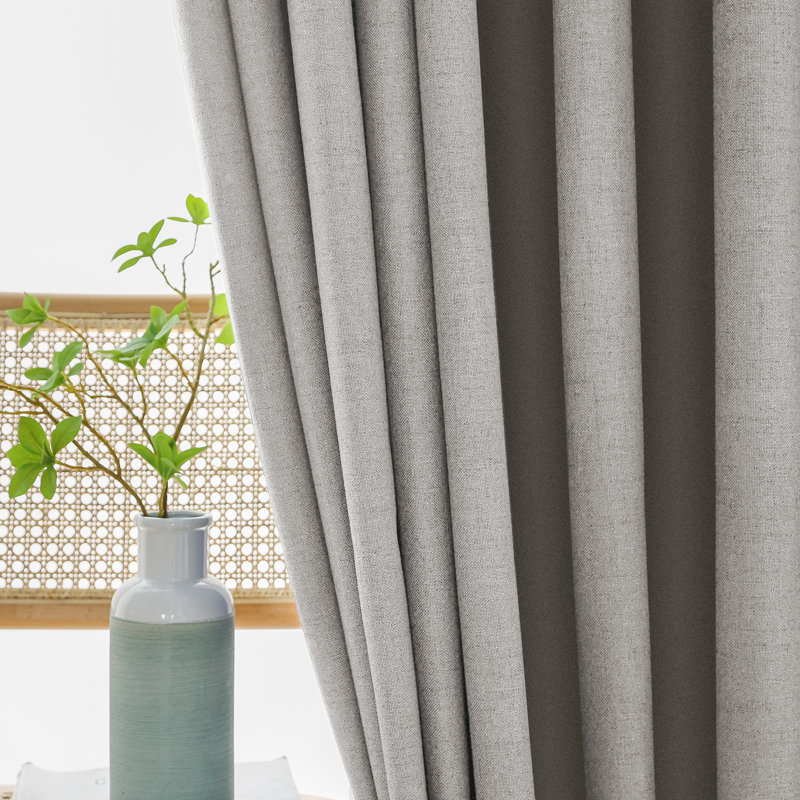 Paire de rideaux occultant et isolants texturés, Blanc grisâtre, L 52 po x L 96 po
