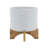8" TEXTURED PLANTER W/ STAND, WHITE